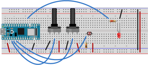 2 Pots Light Sensor LED