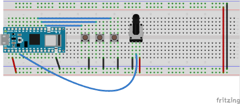 3 buttons with potentiometer
