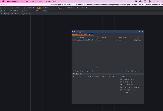 MIDI Device Mapper Dialog Selection